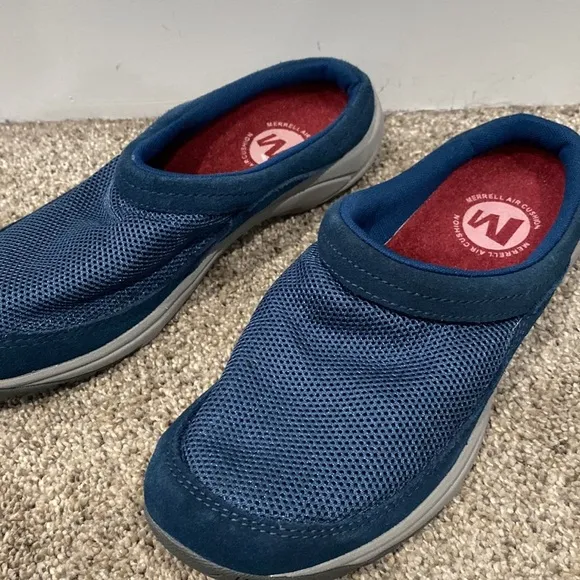 Merrell Air Cushion Blue Loafers with Red Soles - Size 8
