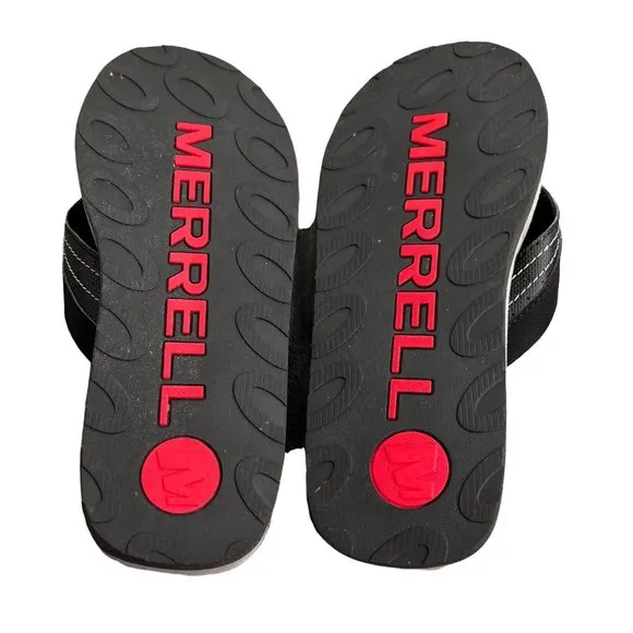 Merrell Flip Flop Sandals size 7 Men Black Red Gray NWOT