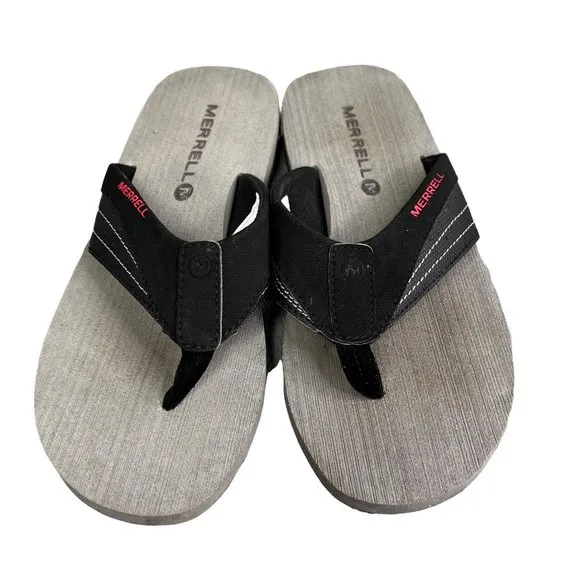 Merrell Flip Flop Sandals size 7 Men Black Red Gray NWOT