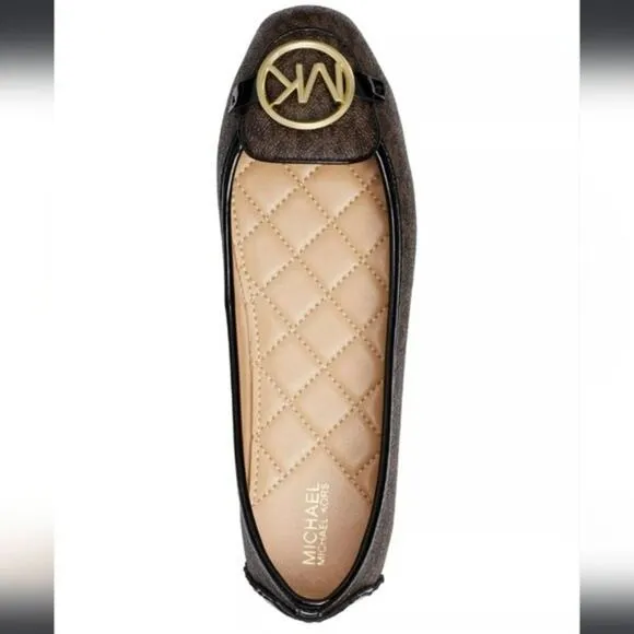Michael Kors Lillie Moccasin Flats Brown Logo 5.5