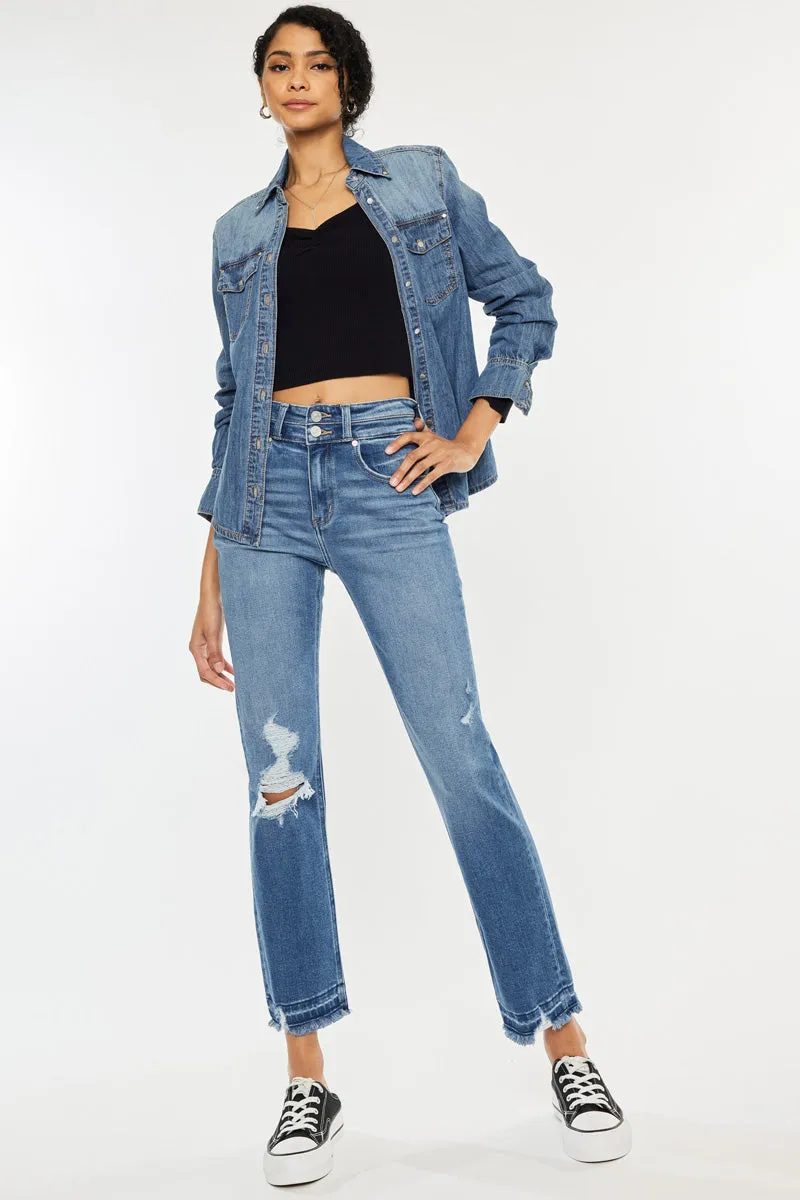 Morgana High Rise Slim Straight Leg Jeans