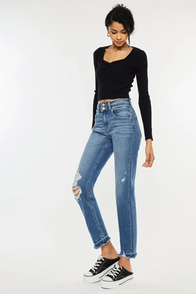 Morgana High Rise Slim Straight Leg Jeans