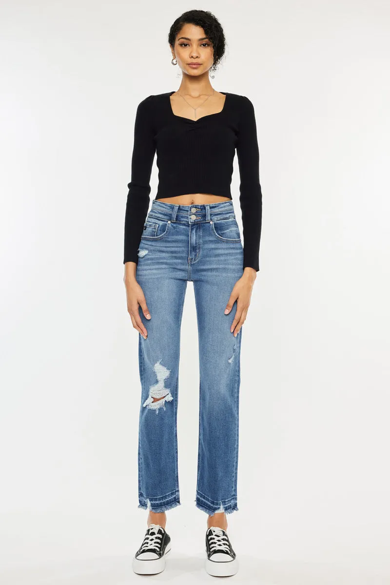Morgana High Rise Slim Straight Leg Jeans