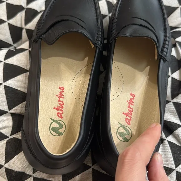NATURINO PIACENZA Leather moccasins, Black