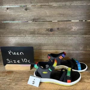 New Childrens Keen Black Rainbow Comfort Strappy Slingback Sandals Size 10‎ C
