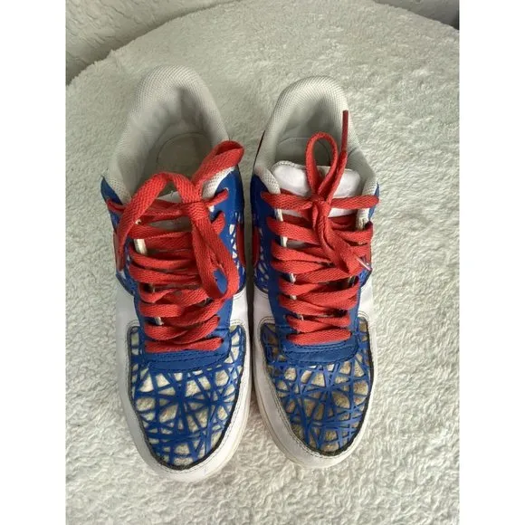 Nike Air force 1 lowers White Blue Spider Web Release 2006 060406 Mens Size 10