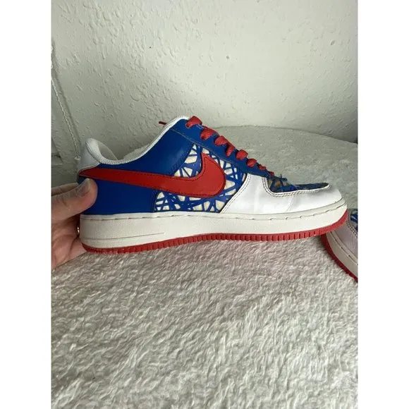 Nike Air force 1 lowers White Blue Spider Web Release 2006 060406 Mens Size 10