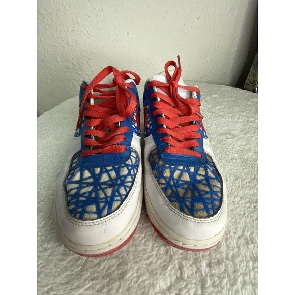 Nike Air force 1 lowers White Blue Spider Web Release 2006 060406 Mens Size 10