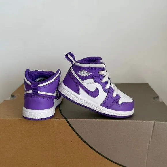 Nike Air Jordan 1 Mid ‘Purple Venom’ Toddler Sneakers - SZ 5 C
