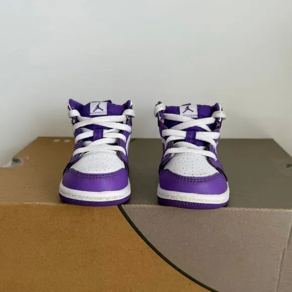 Nike Air Jordan 1 Mid ‘Purple Venom’ Toddler Sneakers - SZ 5 C