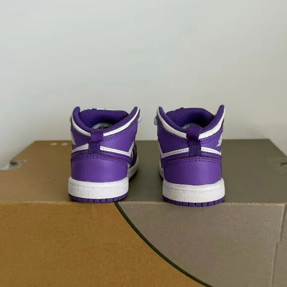 Nike Air Jordan 1 Mid ‘Purple Venom’ Toddler Sneakers - SZ 5 C