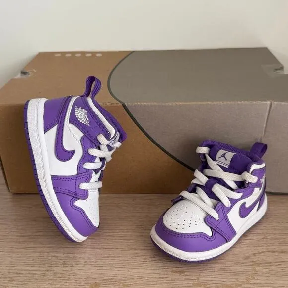 Nike Air Jordan 1 Mid ‘Purple Venom’ Toddler Sneakers - SZ 5 C