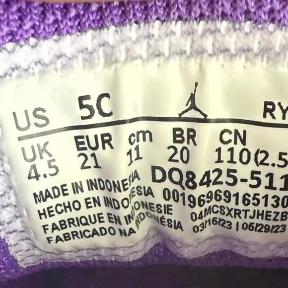 Nike Air Jordan 1 Mid ‘Purple Venom’ Toddler Sneakers - SZ 5 C