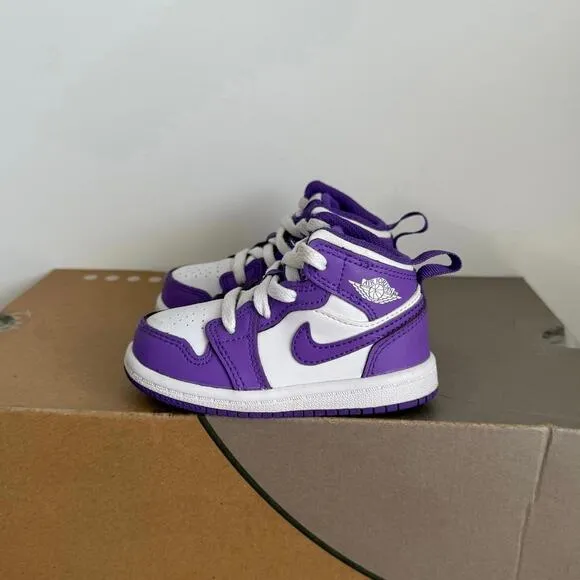 Nike Air Jordan 1 Mid ‘Purple Venom’ Toddler Sneakers - SZ 5 C