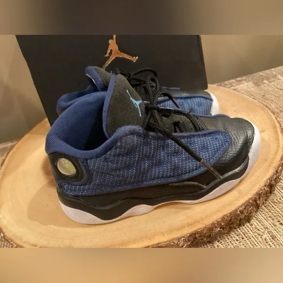 Nike AIR JORDAN 13 Size 10C BRAVE BLUE Black 414581-400 RETRO TD With Box