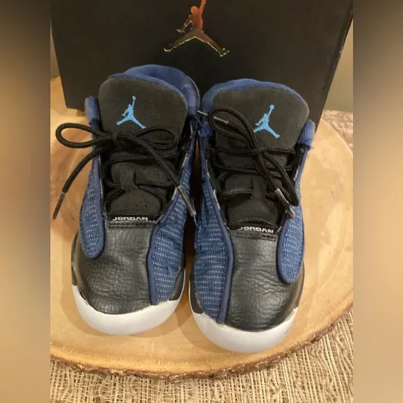 Nike AIR JORDAN 13 Size 10C BRAVE BLUE Black 414581-400 RETRO TD With Box