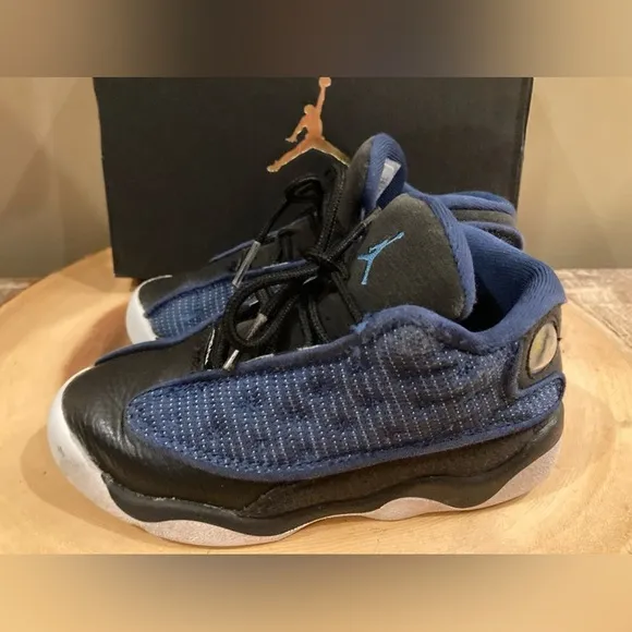 Nike AIR JORDAN 13 Size 10C BRAVE BLUE Black 414581-400 RETRO TD With Box