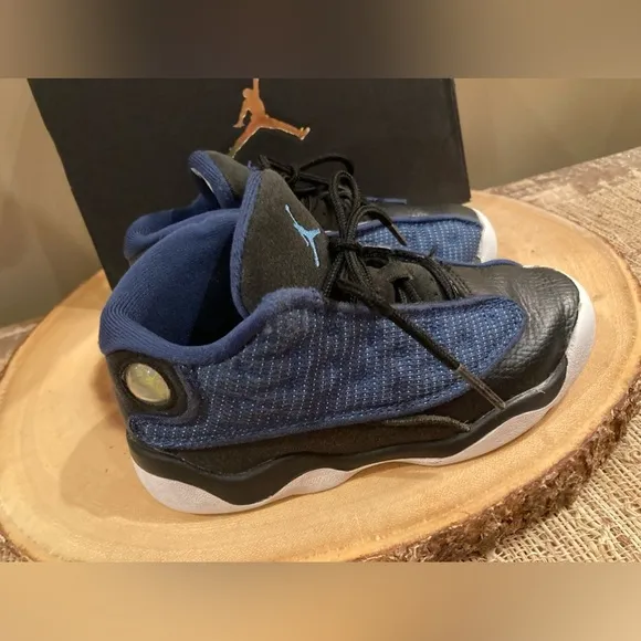 Nike AIR JORDAN 13 Size 10C BRAVE BLUE Black 414581-400 RETRO TD With Box