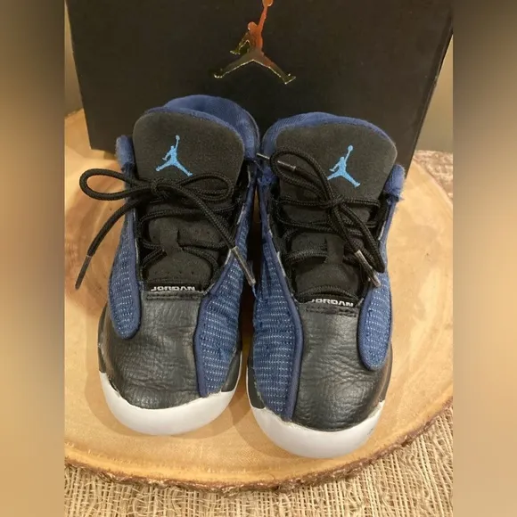 Nike AIR JORDAN 13 Size 10C BRAVE BLUE Black 414581-400 RETRO TD With Box