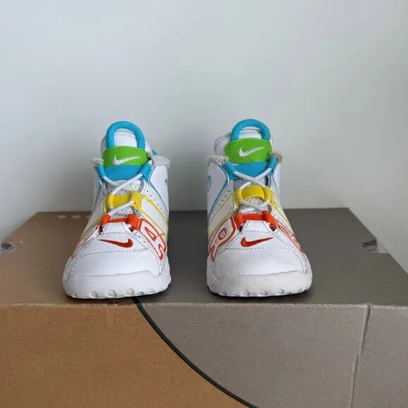 Nike Air More Uptempo Wht/ Blue/Yellow Toddler Sneakers -  SZ 8 C