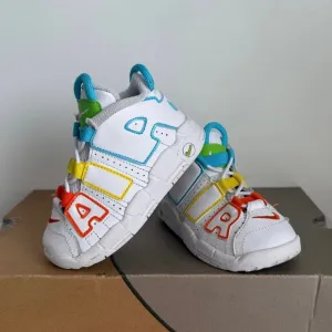 Nike Air More Uptempo Wht/ Blue/Yellow Toddler Sneakers -  SZ 8 C