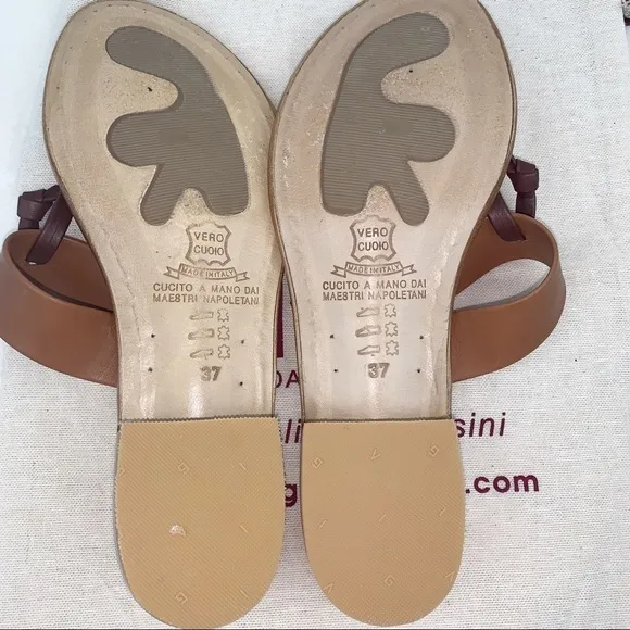 NWOT MADE IN ITALY Artigianato Rallo leather sandals, Size 7
