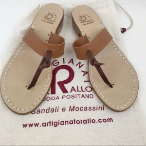 NWOT MADE IN ITALY Artigianato Rallo leather sandals, Size 7