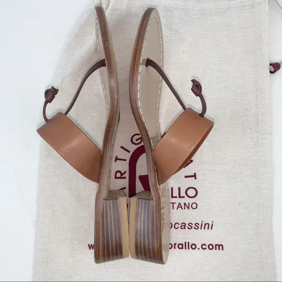 NWOT MADE IN ITALY Artigianato Rallo leather sandals, Size 7
