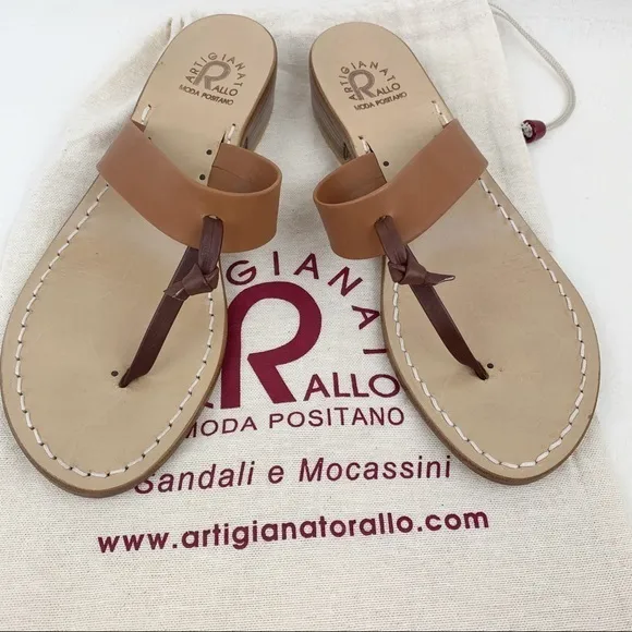 NWOT MADE IN ITALY Artigianato Rallo leather sandals, Size 7