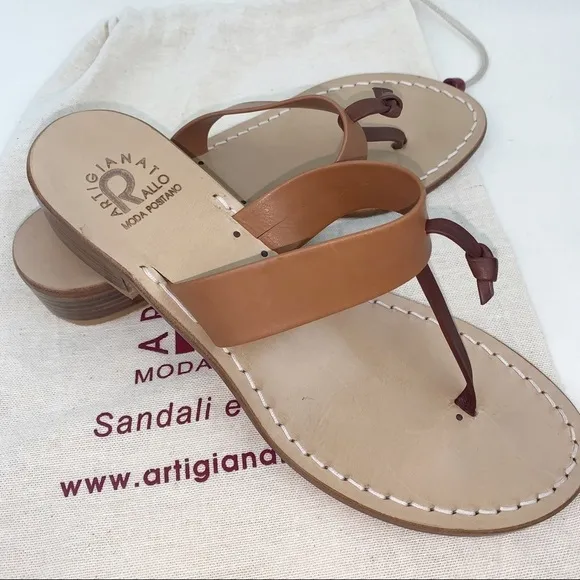 NWOT MADE IN ITALY Artigianato Rallo leather sandals, Size 7