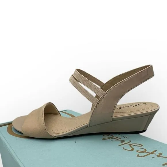 NWT LifeStride Womens Yolo Soft System Wedge Sandals Tender Taupe Size 11M