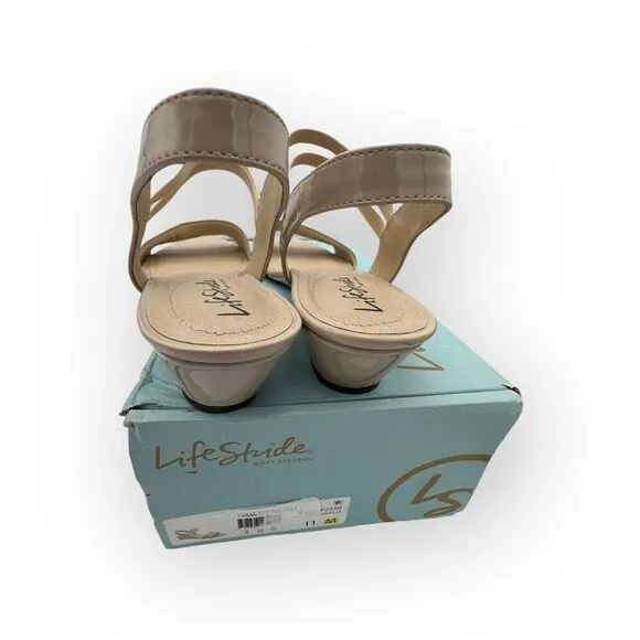 NWT LifeStride Womens Yolo Soft System Wedge Sandals Tender Taupe Size 11M