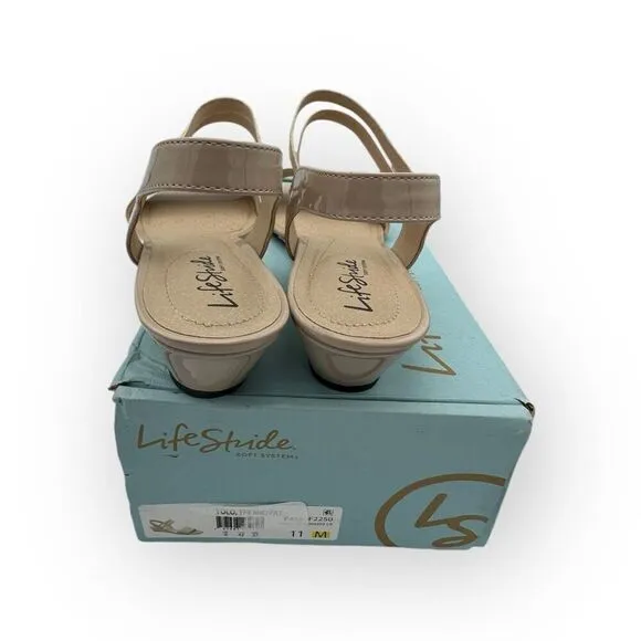 NWT LifeStride Womens Yolo Soft System Wedge Sandals Tender Taupe Size 11M