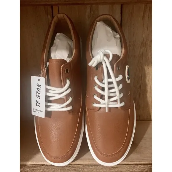 NWT Man Low Top PU Casual Sneakers TF Star Size 9