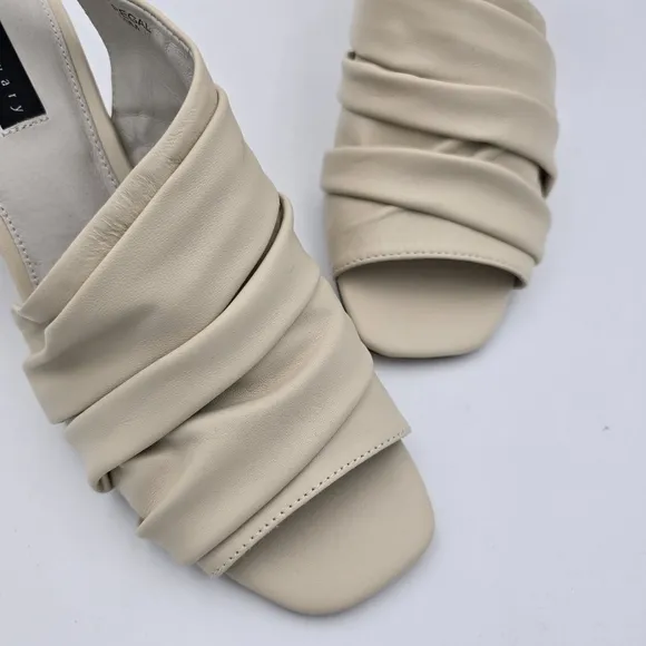 NWT Sanctuary Regal Heeled Leather Sandals, Bone, 10M