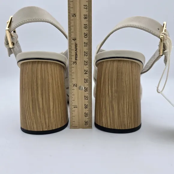 NWT Sanctuary Regal Heeled Leather Sandals, Bone, 10M