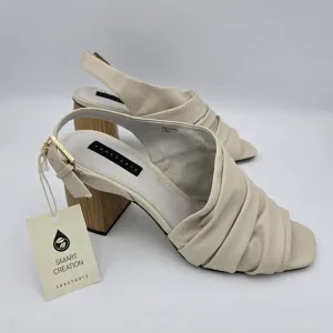 NWT Sanctuary Regal Heeled Leather Sandals, Bone, 10M