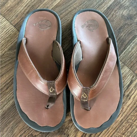 OLUKAI LEATHER OHANA MENS SANDALS