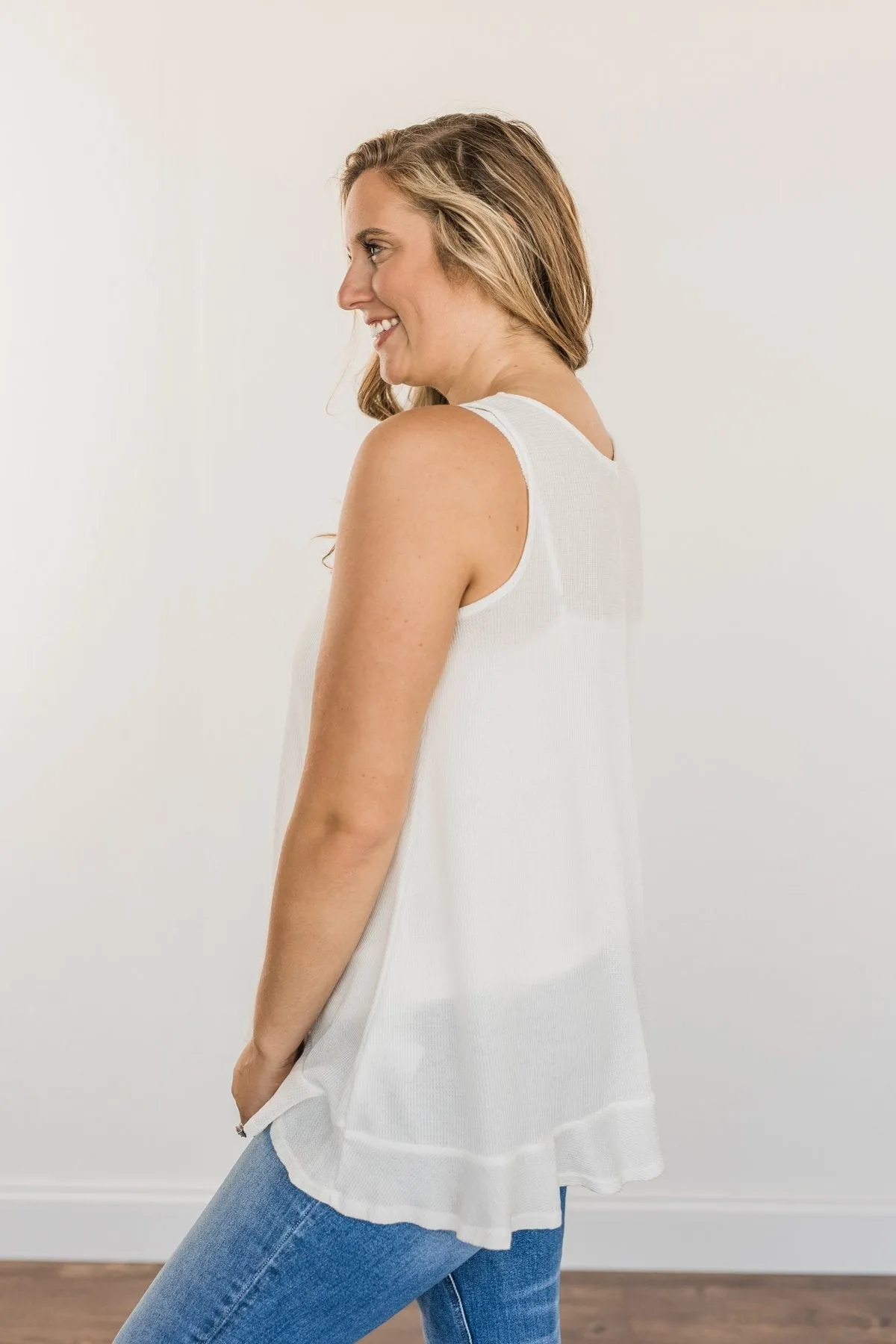Passionate & Proud Criss-Cross Tank Top- Ivory