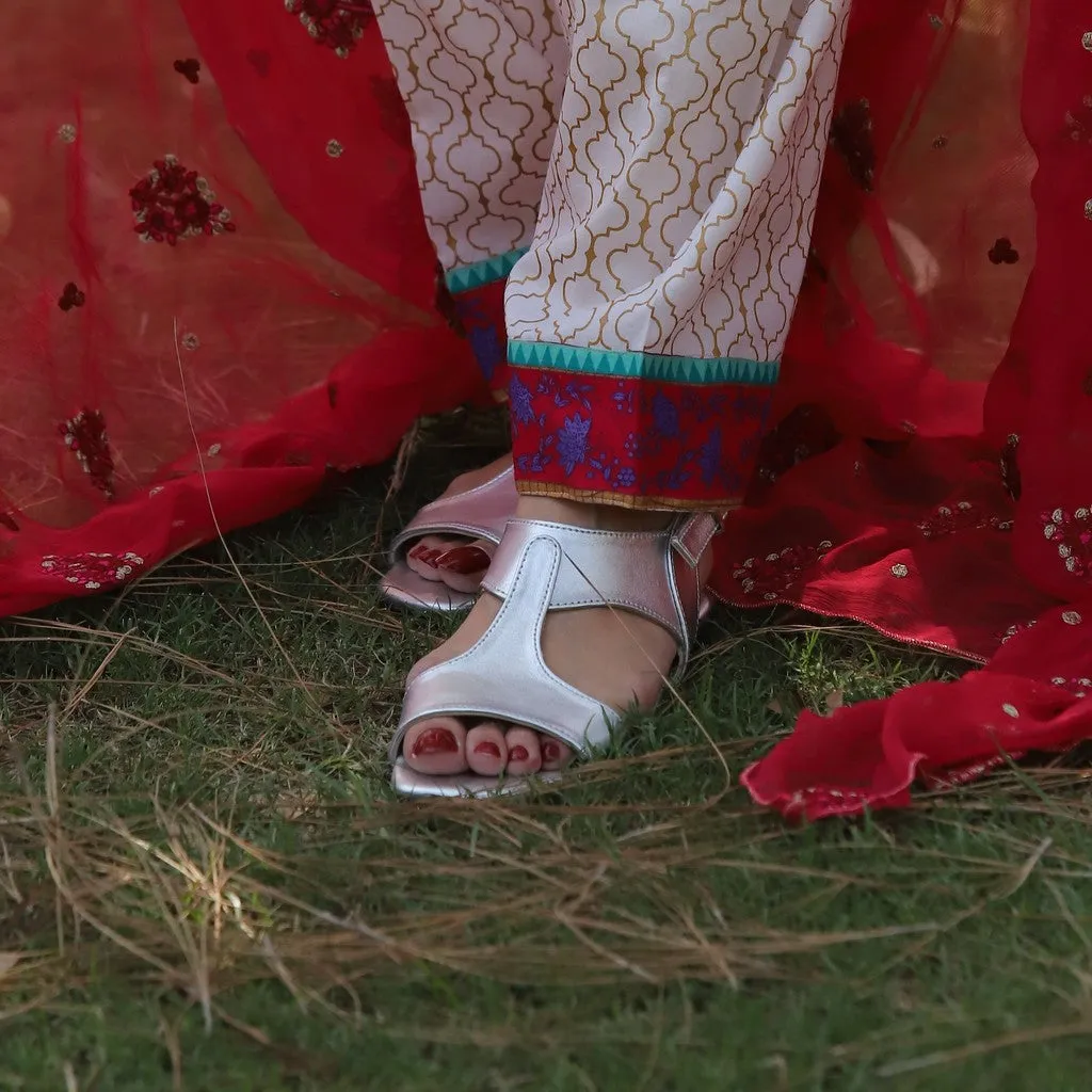 Peshawari Glam - Metallic Silver - Sandals