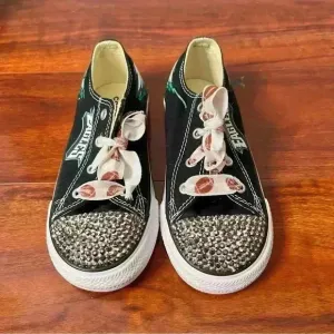 Philadelphia Eagles Converse Toddler Girls Size 10 Football Bedazzled All Star