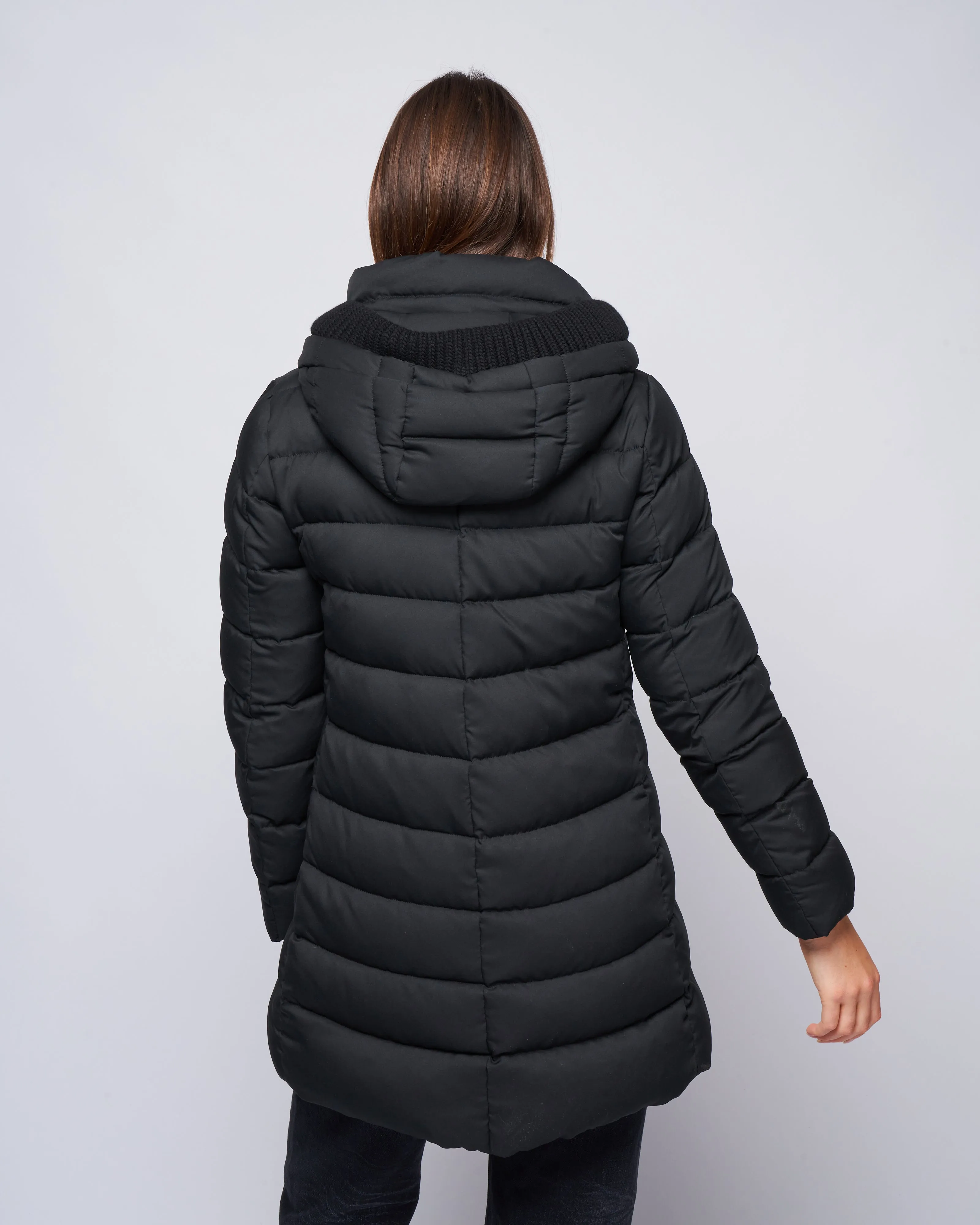 poly a-line hi-lo - nero