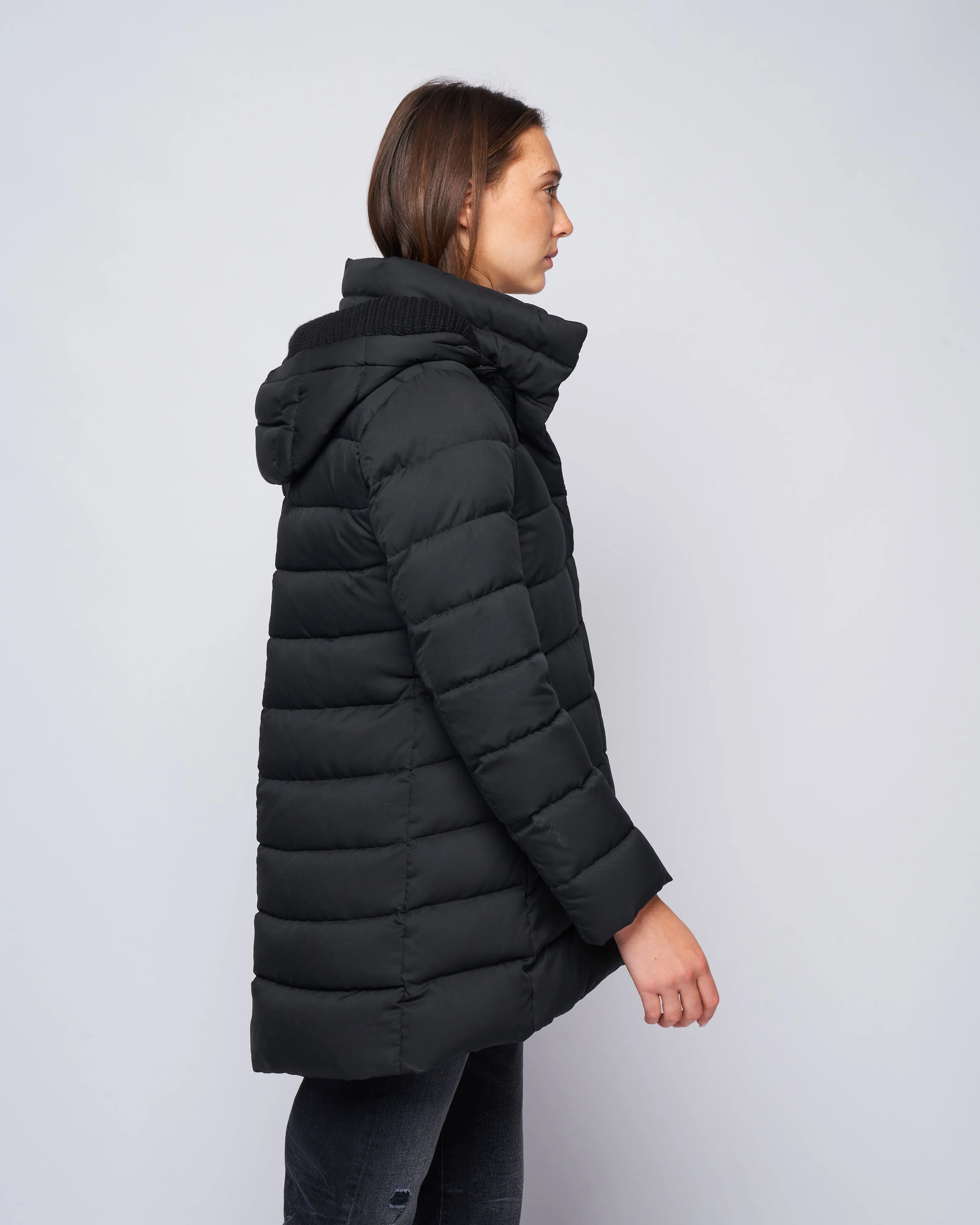 poly a-line hi-lo - nero