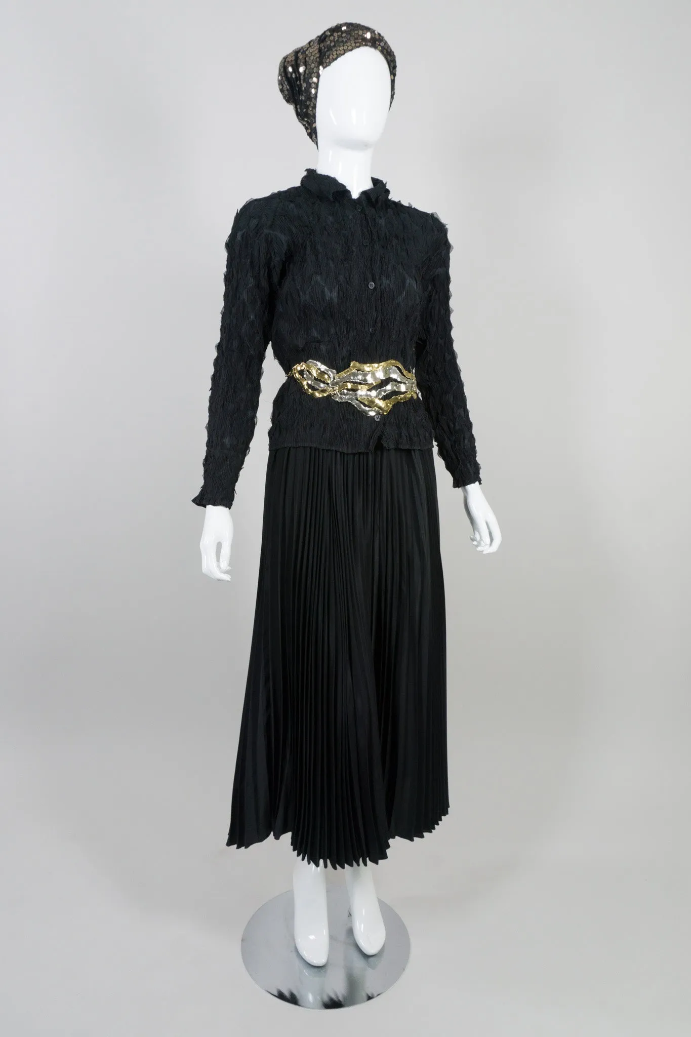 Purple Label Pleated Silk Skirt