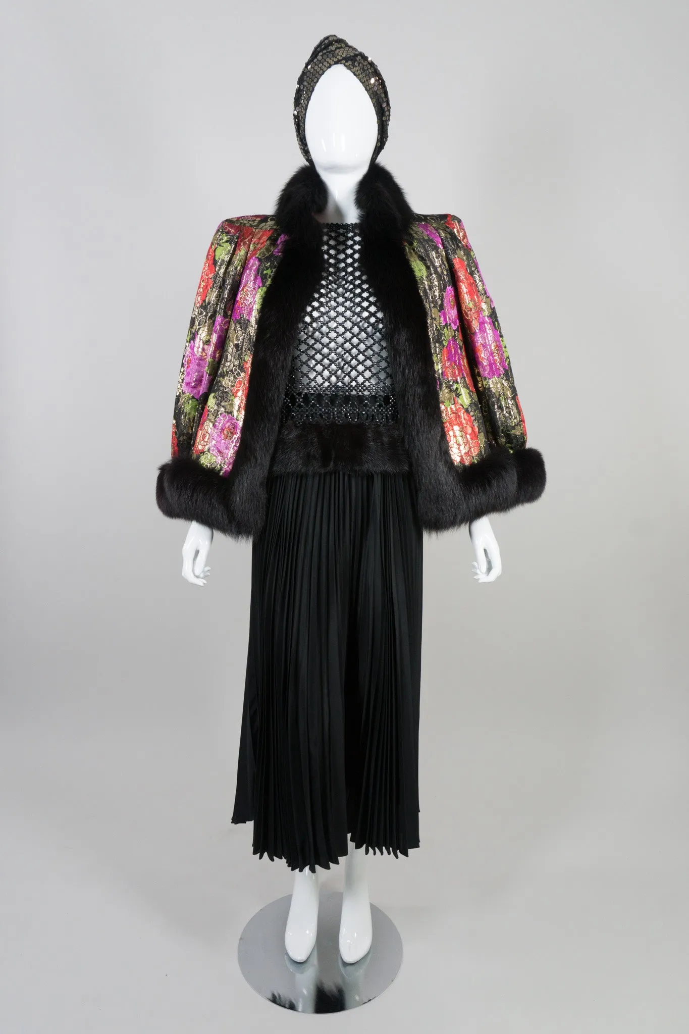 Purple Label Pleated Silk Skirt