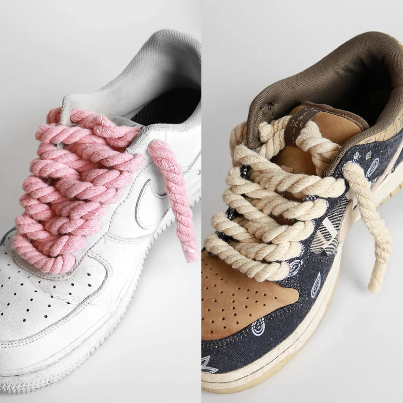 "TWISTED" Gros Lacets Marron Chaussures Style Grosse Corde Torsadée - URB1™