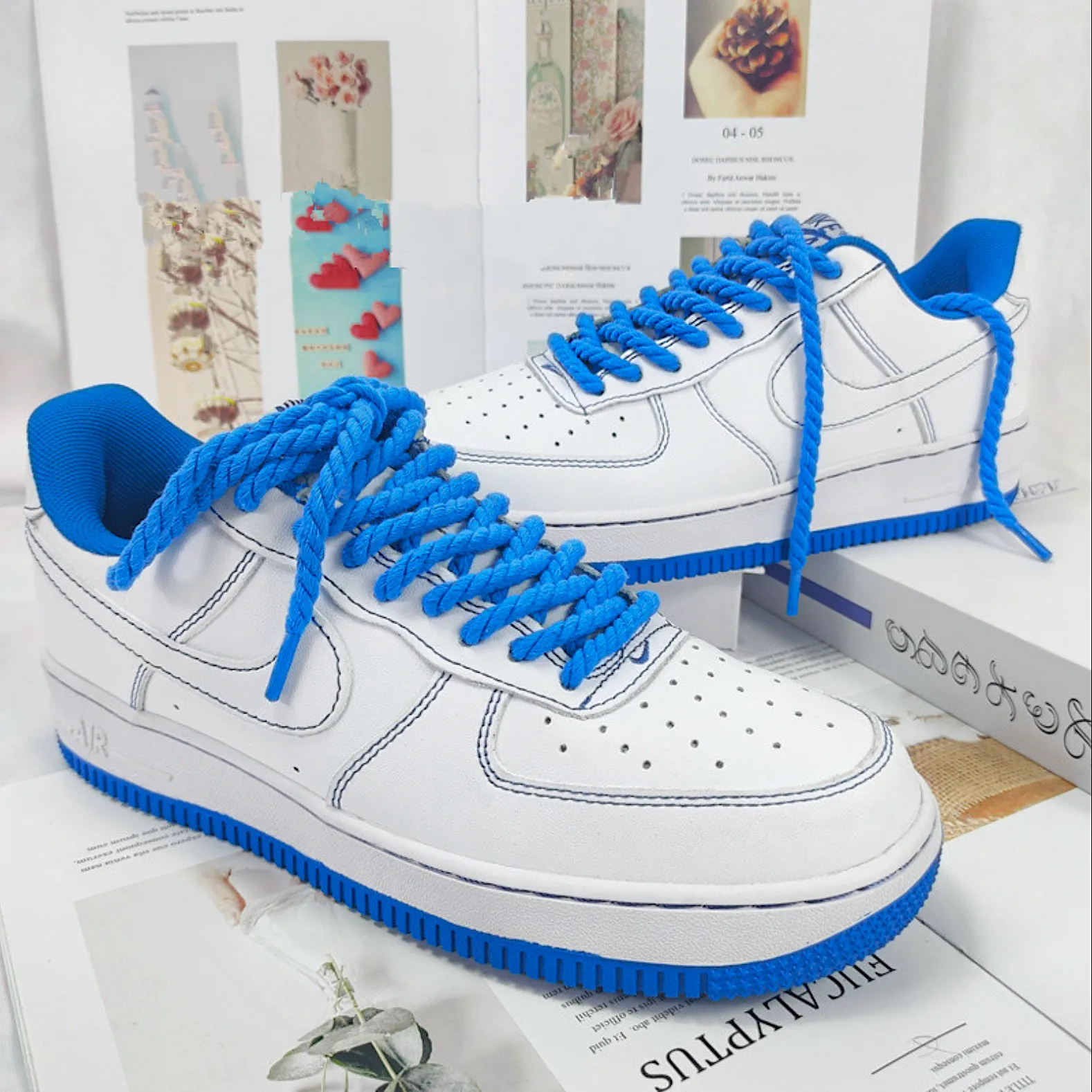 "TWISTED" Lacets Chaussures Style Corde Torsadée Blanc - URB1™