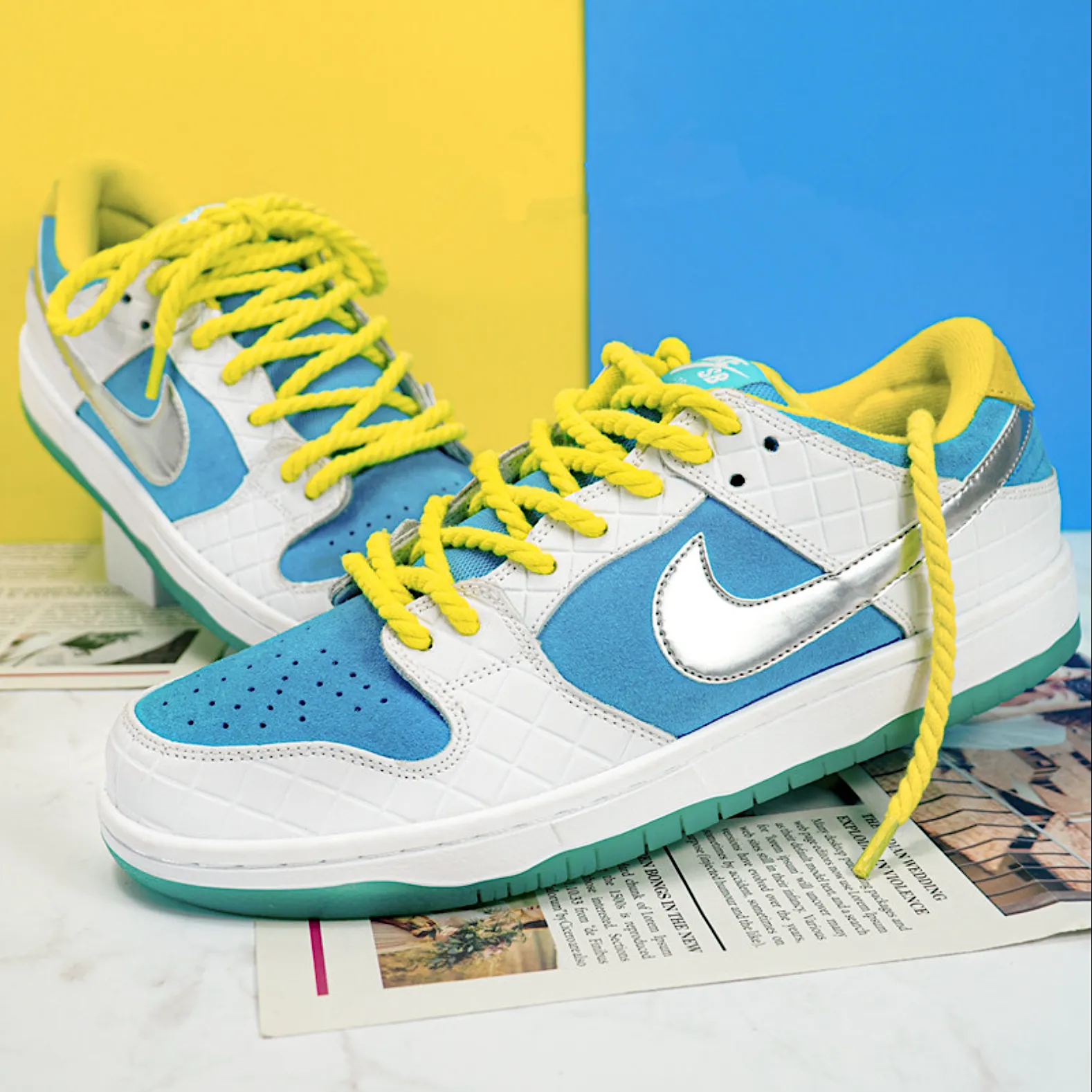 "TWISTED" Lacets Chaussures Style Corde Torsadée Jaune - URB1™