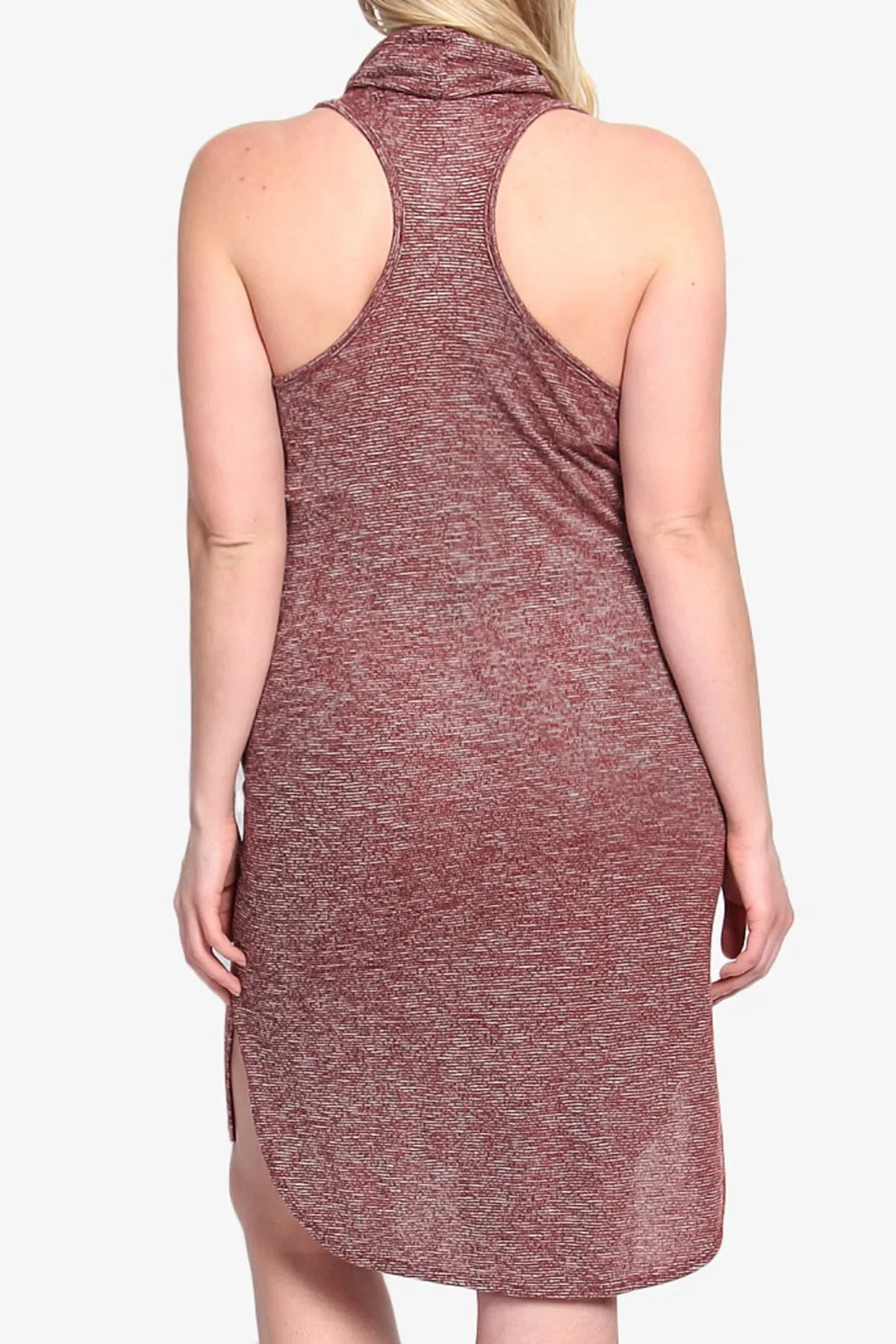 Racerback Cowl Neck Knit Dress PLUS