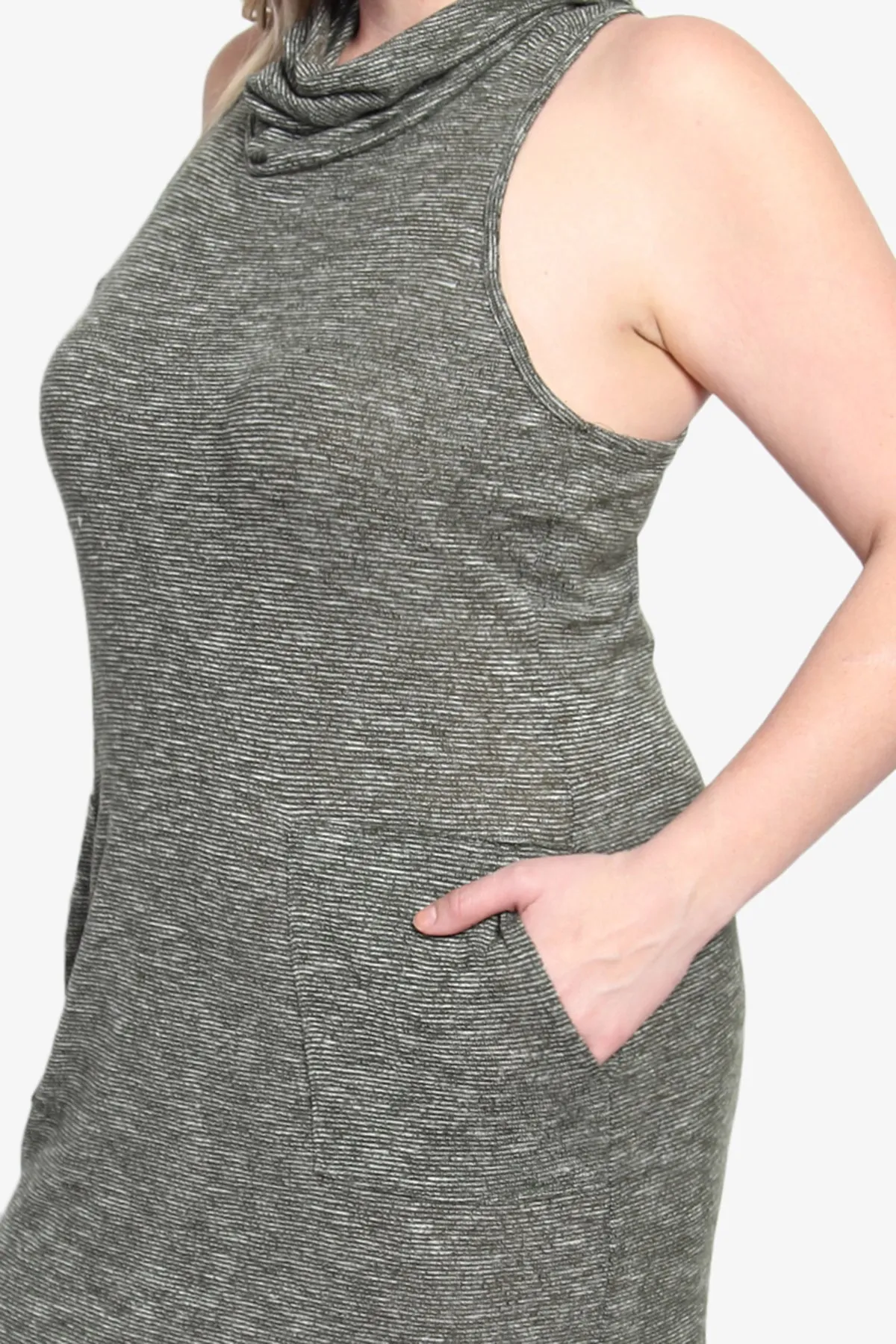 Racerback Cowl Neck Knit Dress PLUS